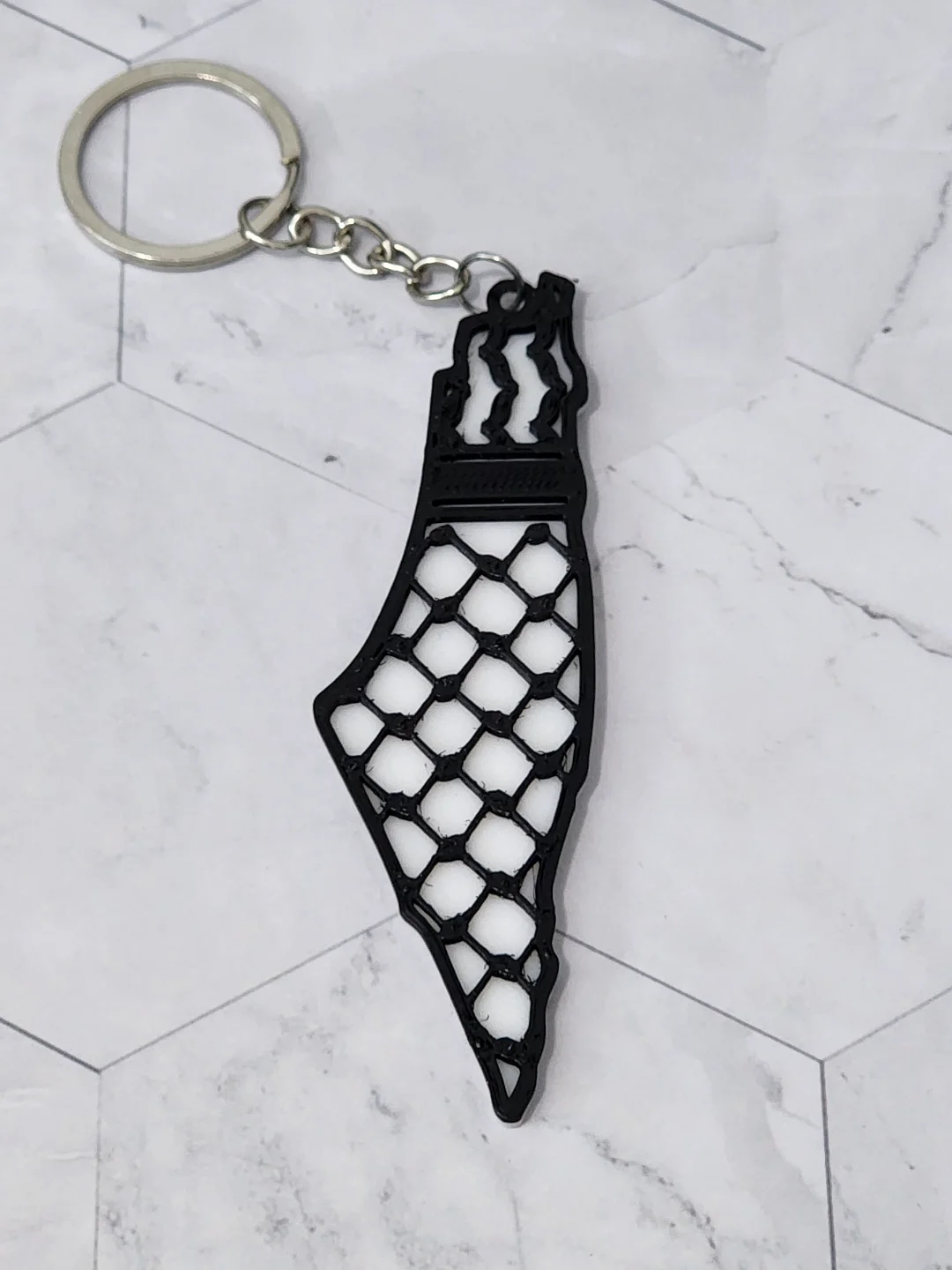 Palestine Map Kufiyah Keychain